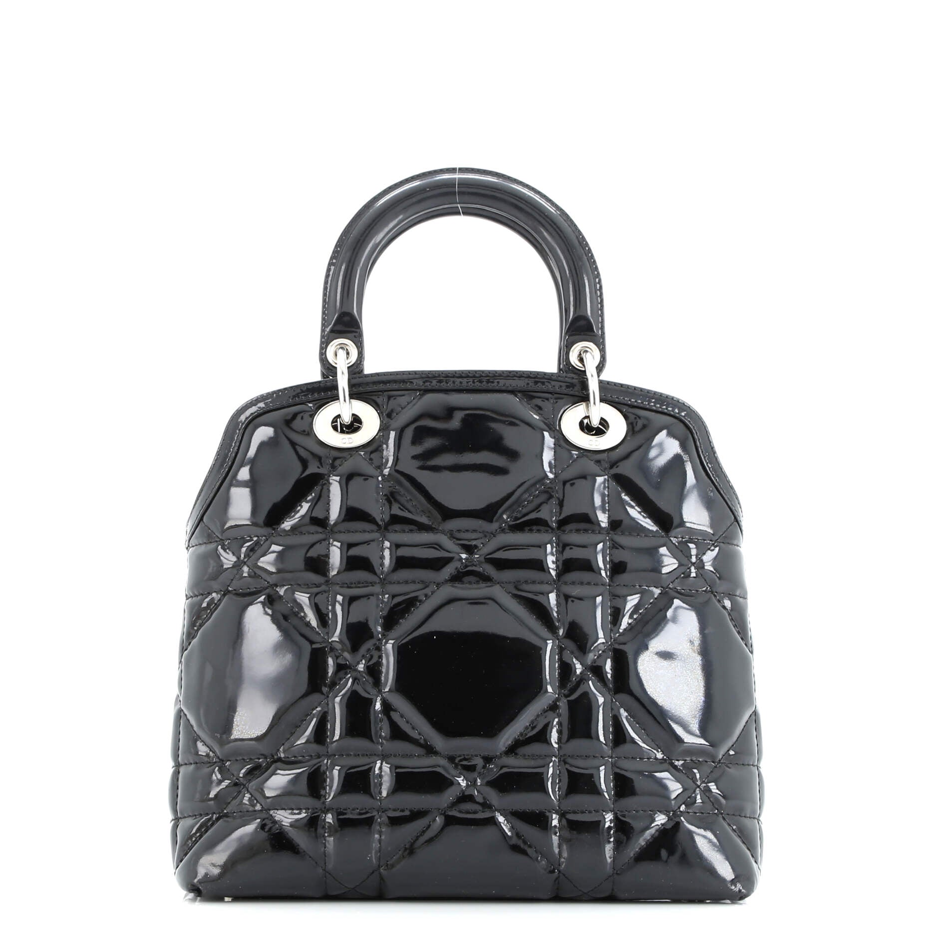 Pre-Loved Christian Dior Granville Satchel Cannage Quilt Patent Medium