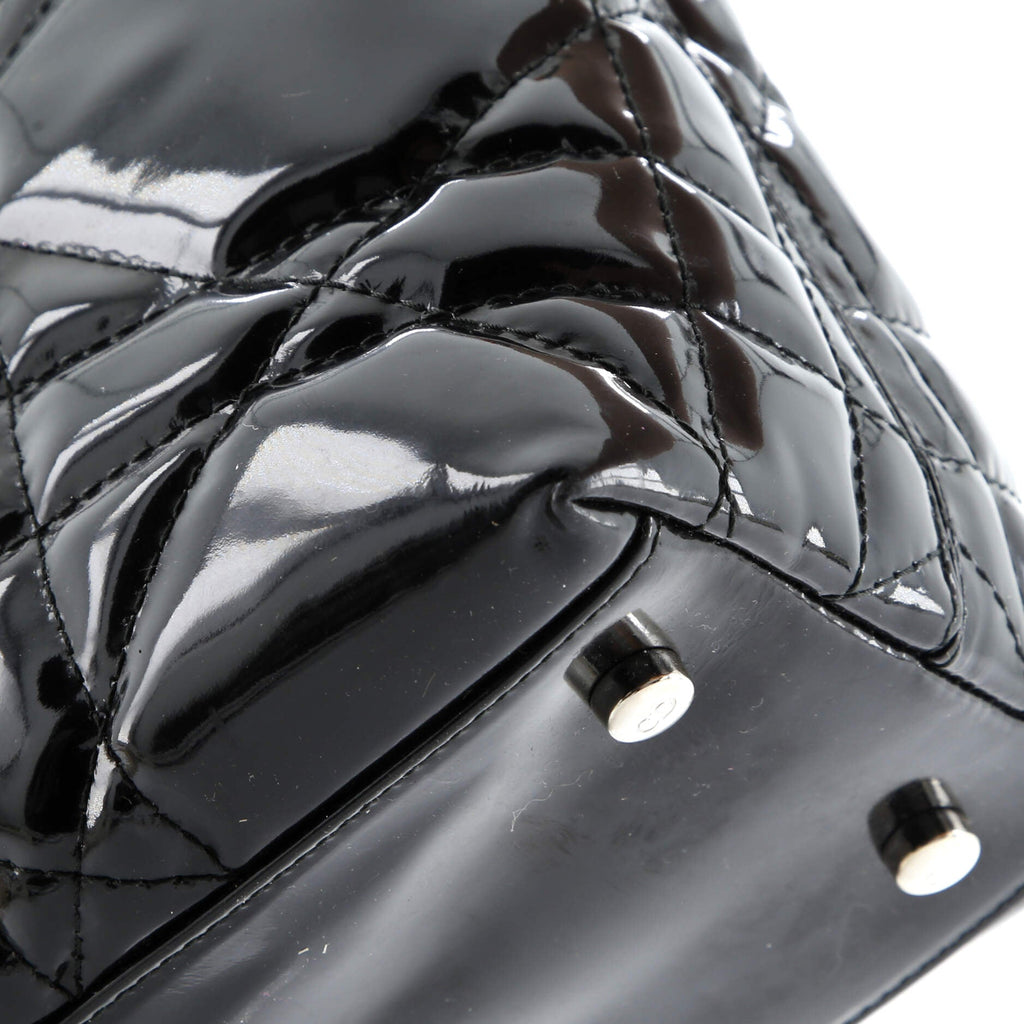 Pre-Loved Christian Dior Granville Satchel Cannage Quilt Patent Medium