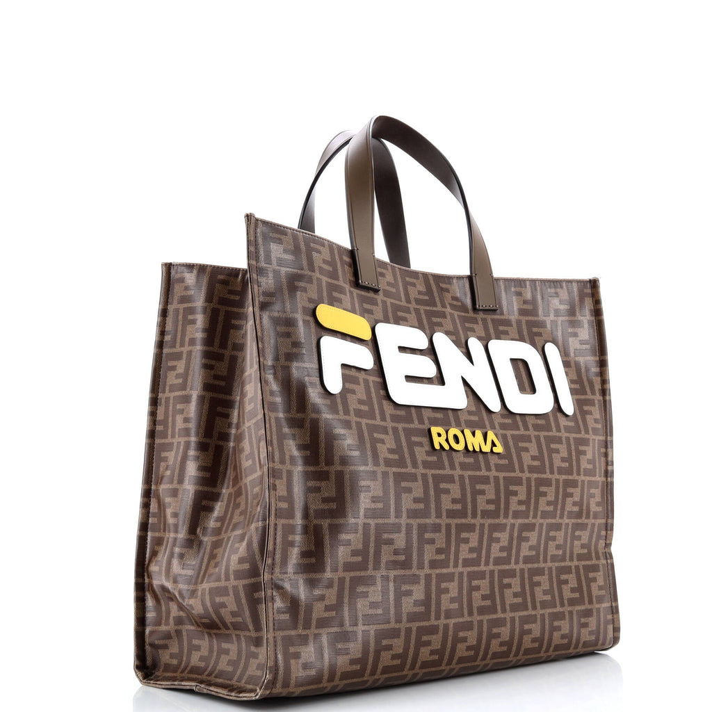 Pre-Loved Fendi Mania Logo Shopper Tote Zucca Coated Canvas Large