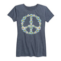 Instant Message - Floral Peace Sign - Women's Short Sleeve Graphic T-shirt