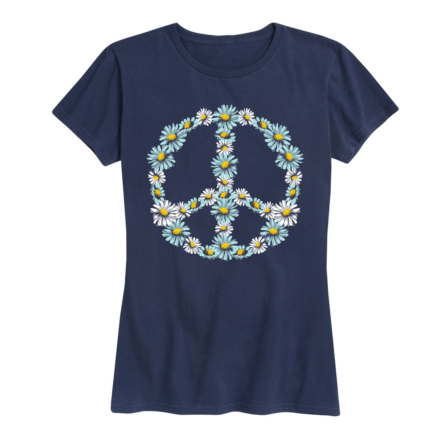 Instant Message - Floral Peace Sign - Women's Short Sleeve Graphic T-shirt