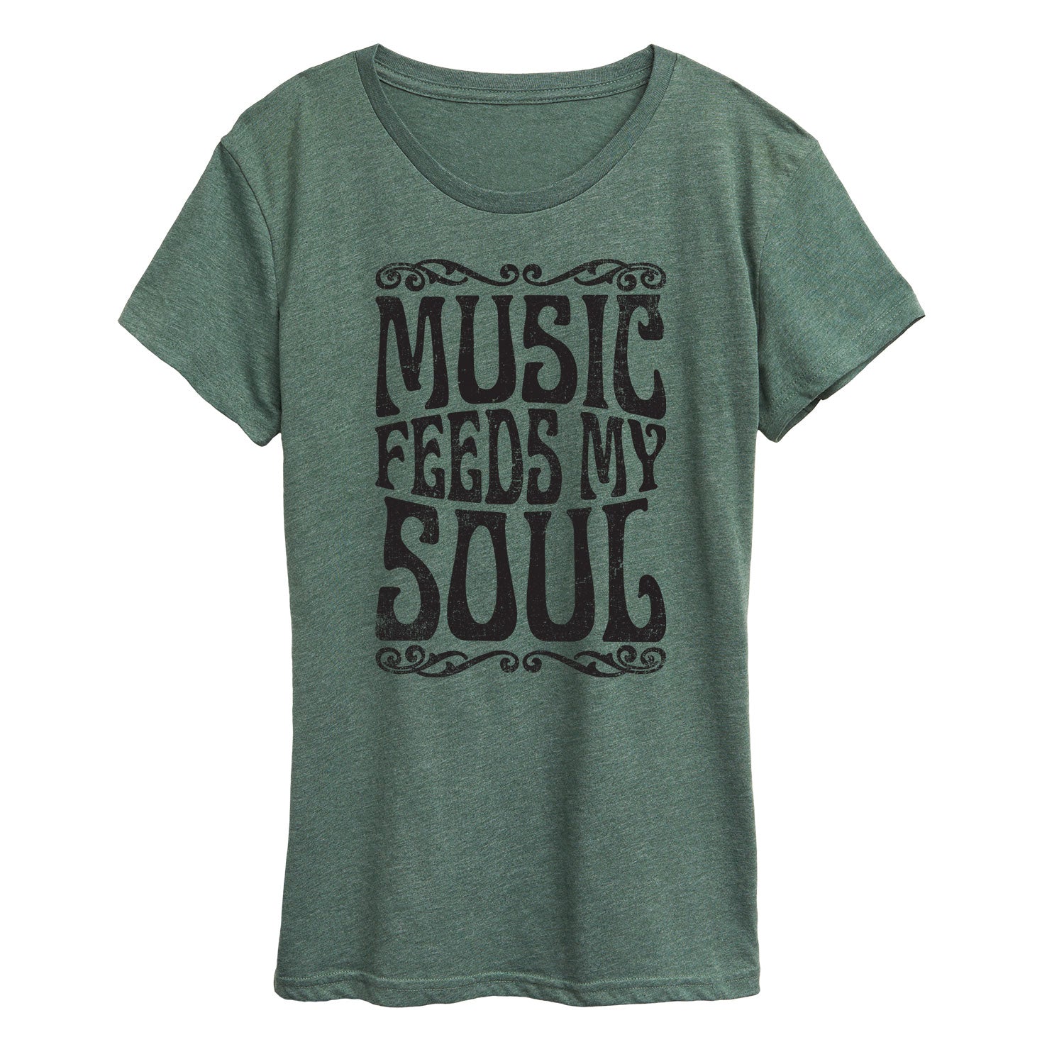 Instant Message - Music Feeds My Soul - Women's Short Sleeve Graphic T-Shirt