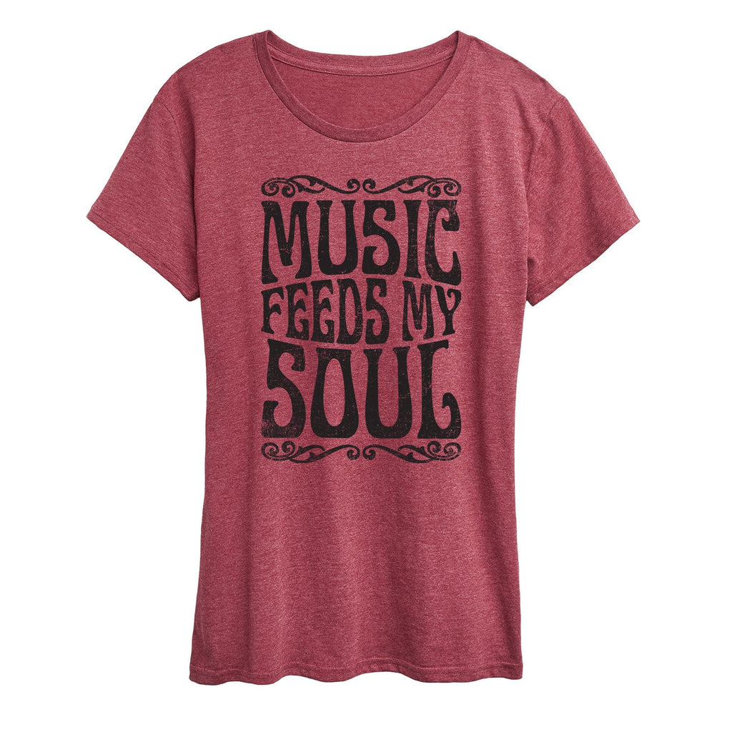 Instant Message - Music Feeds My Soul - Women's Short Sleeve Graphic T-Shirt