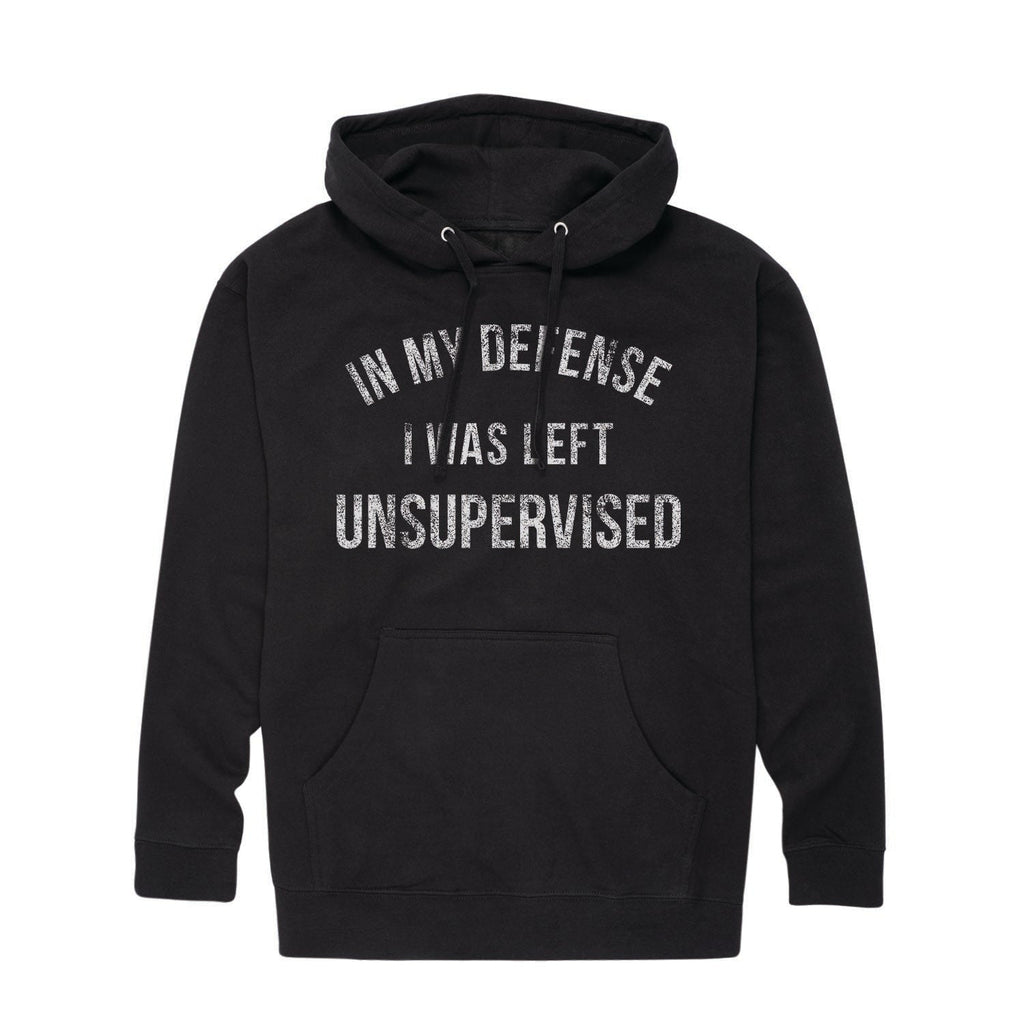 Instant Message - In My Defense, I Was Left Unsupervised - Adult Pullover Hooded Fleece Sweatshirt