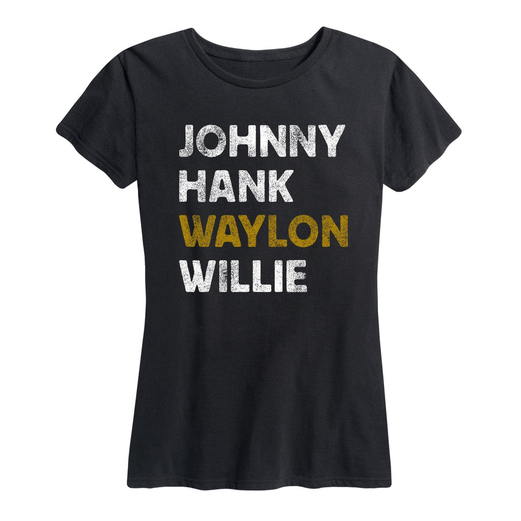 Instant Message - Johnny Hank Waylon Willie - Women's Short Sleeve Graphic T-shirt
