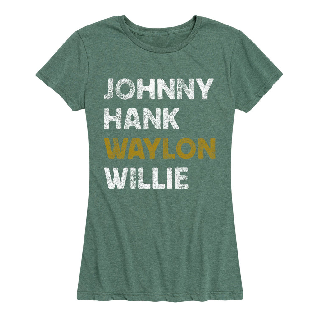 Instant Message - Johnny Hank Waylon Willie - Women's Short Sleeve Graphic T-shirt