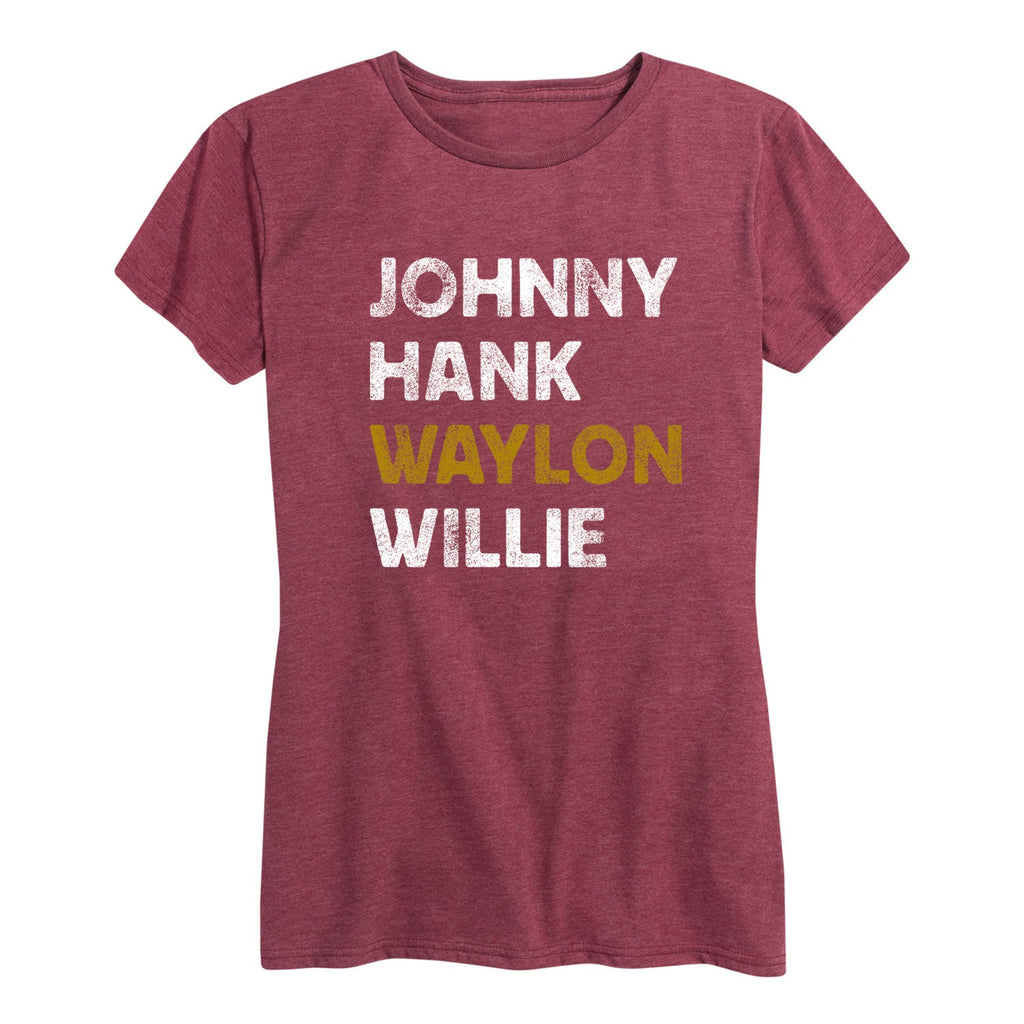 Instant Message - Johnny Hank Waylon Willie - Women's Short Sleeve Graphic T-shirt