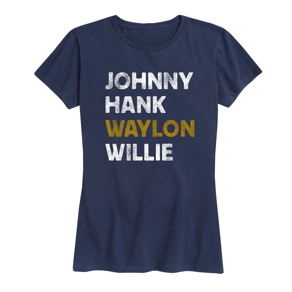Instant Message - Johnny Hank Waylon Willie - Women's Short Sleeve Graphic T-shirt