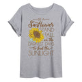 Instant Message - Be a Sunflower Stand Tall to Find the Sunlight - Juniors Oversized Graphic T-shirt