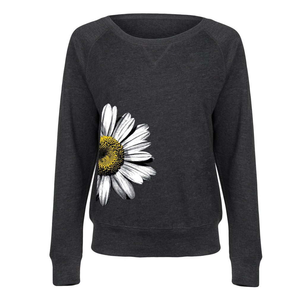 Instant Message - Daisy Side - Women's French Terry Long Sleeve Pullover