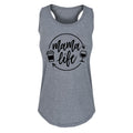 Instant Message - Mama Life Coffee Wine - Women's Racerback Tank