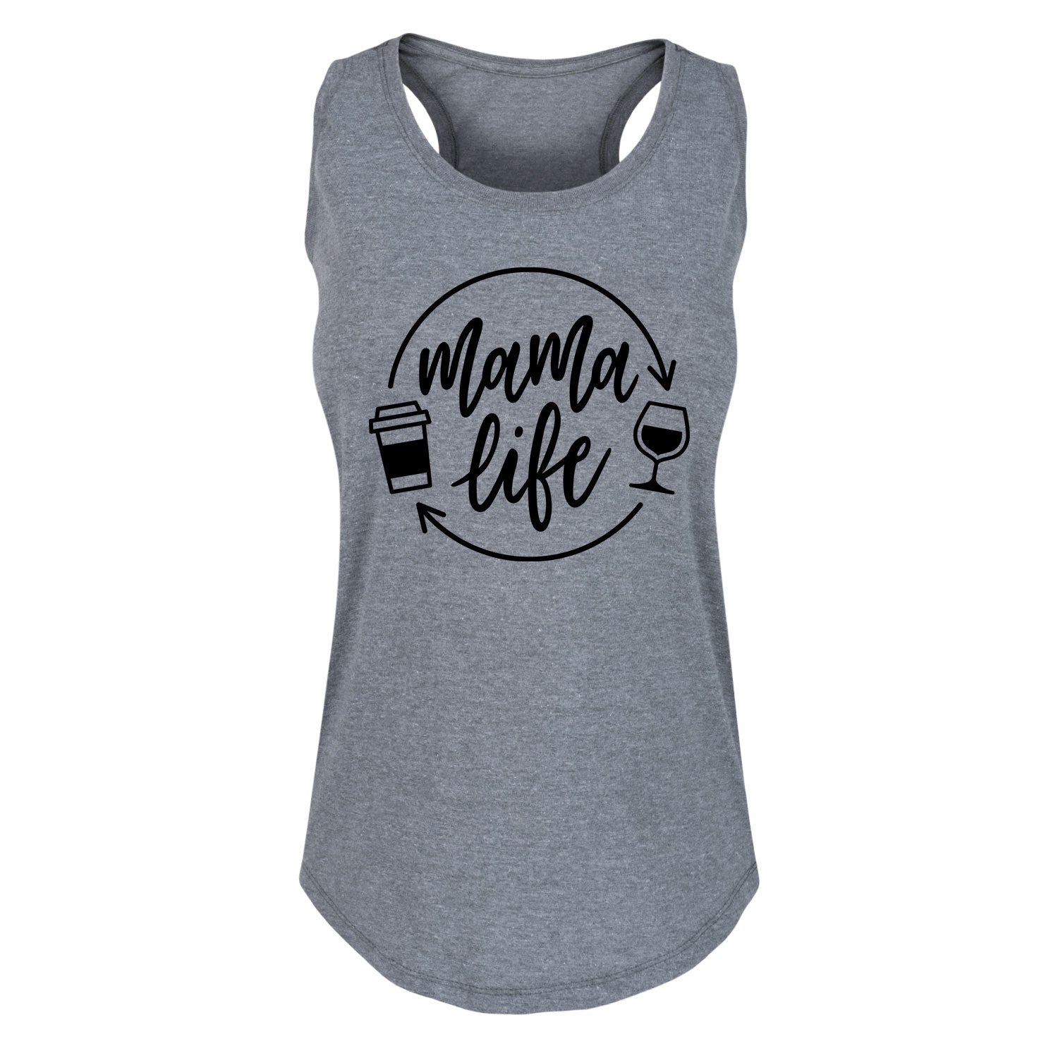 Instant Message - Mama Life Coffee Wine - Women's Racerback Tank
