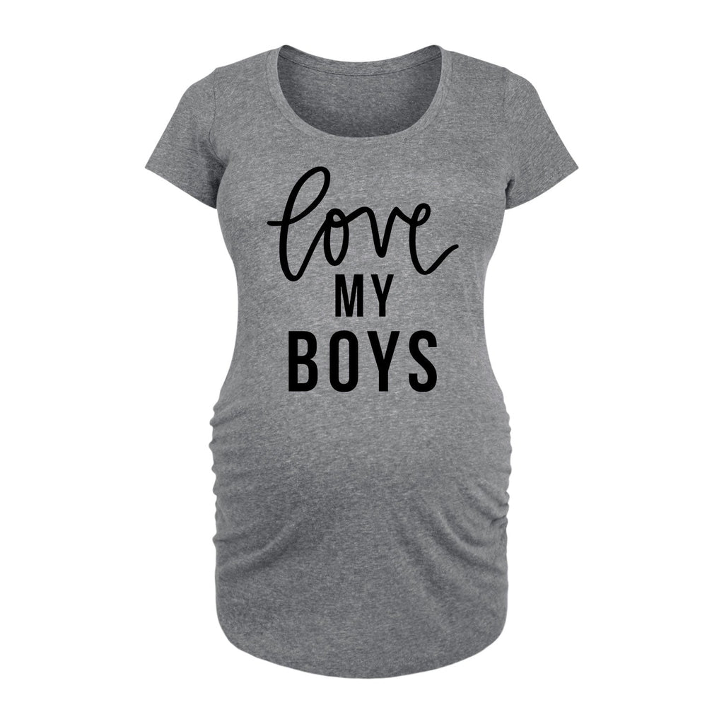 Instant Message - Love My Boys - Maternity Scoop Neck Tee