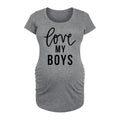 Instant Message - Love My Boys - Maternity Scoop Neck Tee