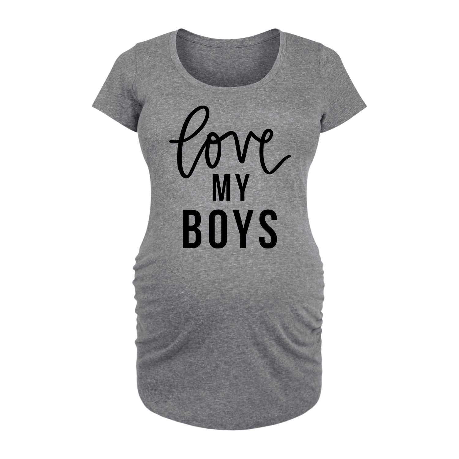 Instant Message - Love My Boys - Maternity Scoop Neck Tee