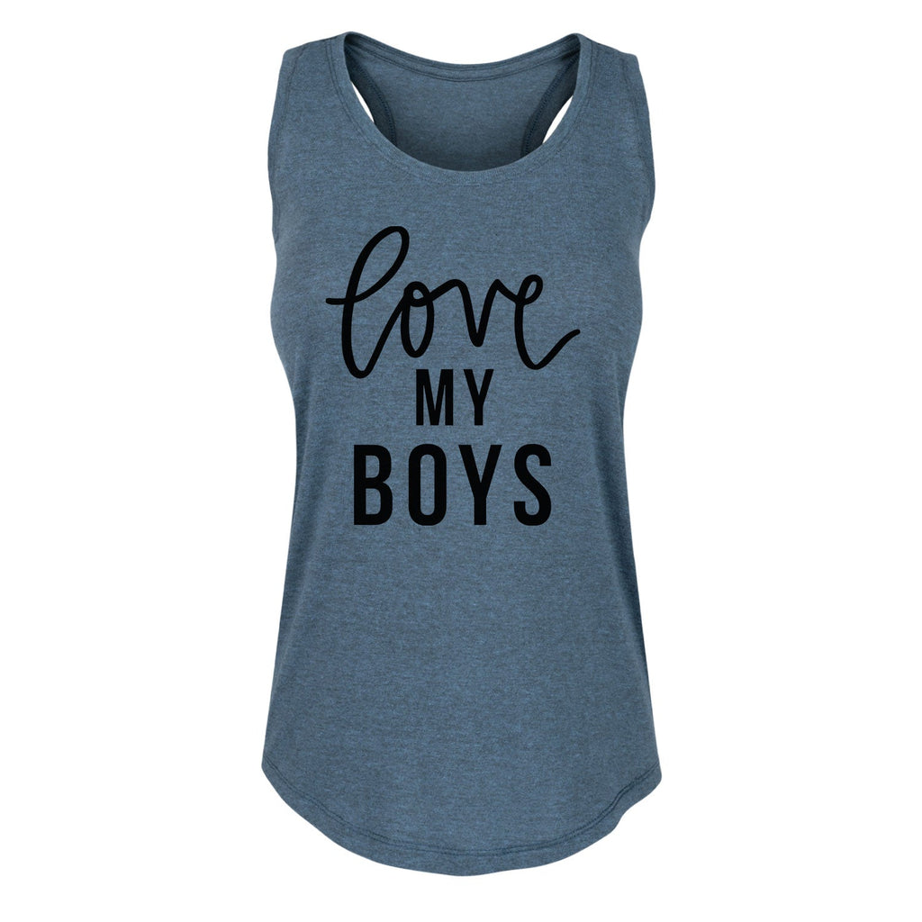 Instant Message - Love My Boys - Women's Racerback Tank