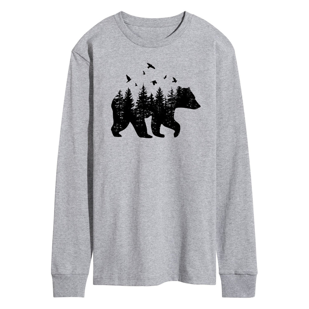 Instant Message - Forest Bear Silhouette - Men's Long Sleeve T-Shirt