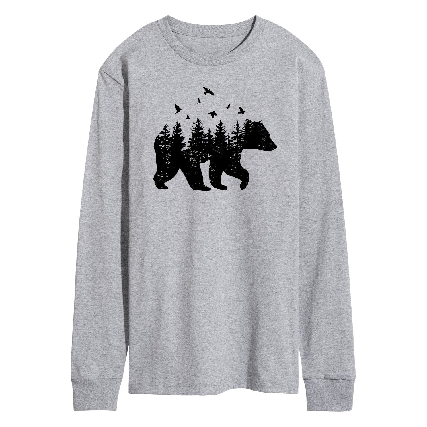 Instant Message - Forest Bear Silhouette - Men's Long Sleeve T-Shirt