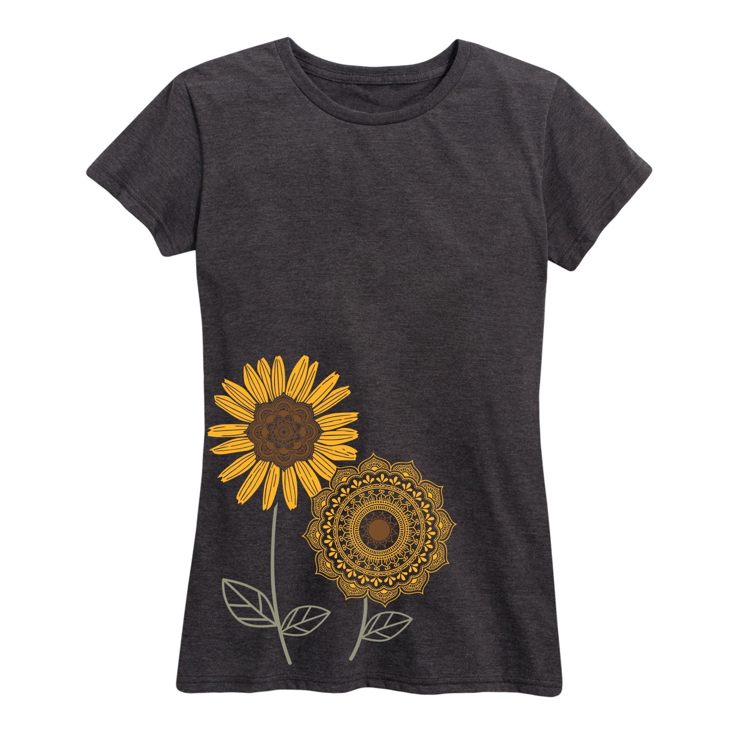 Instant Message - Decorative Sunflowers - Women's Short Sleeve Graphic T-shirt