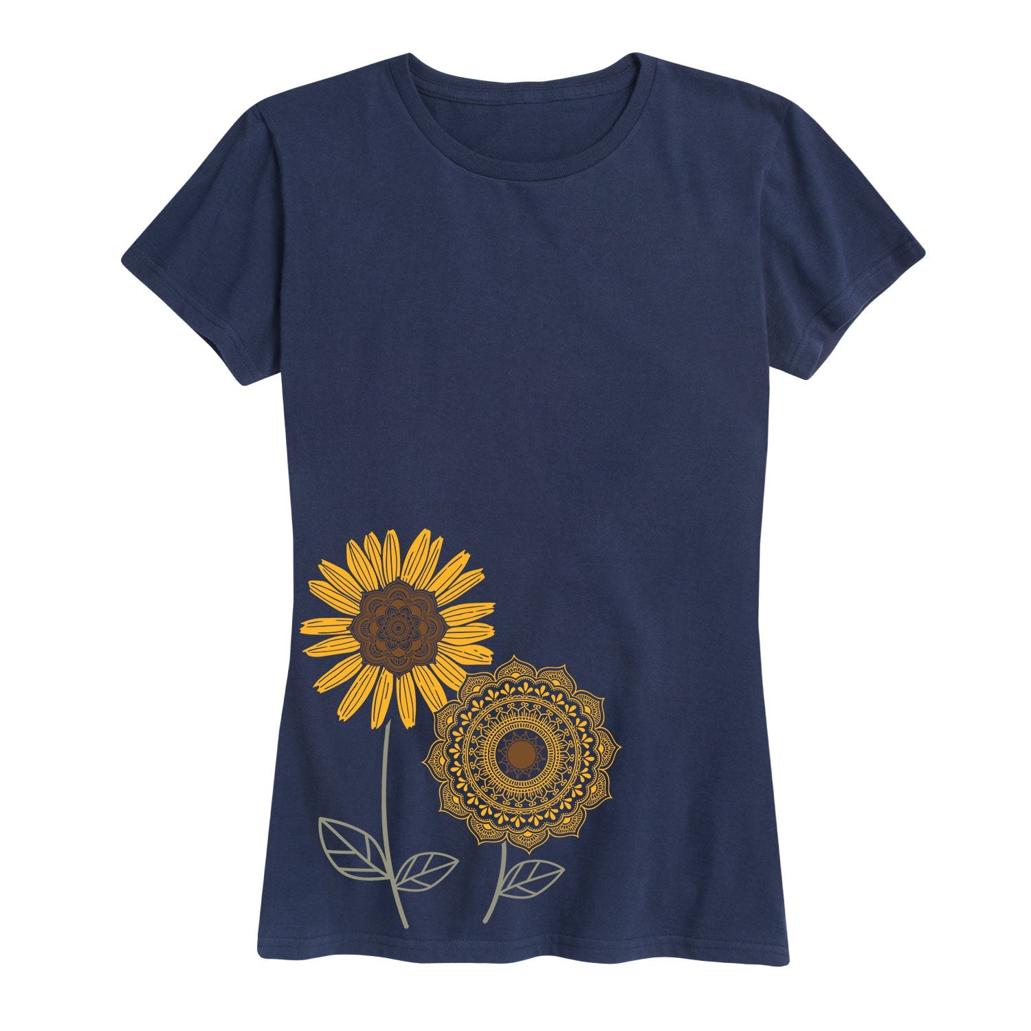 Instant Message - Decorative Sunflowers - Women's Short Sleeve Graphic T-shirt