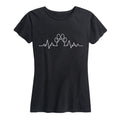 Instant Message - Heartbeat Paw Print - Women's Short Sleeve Graphic T-shirt
