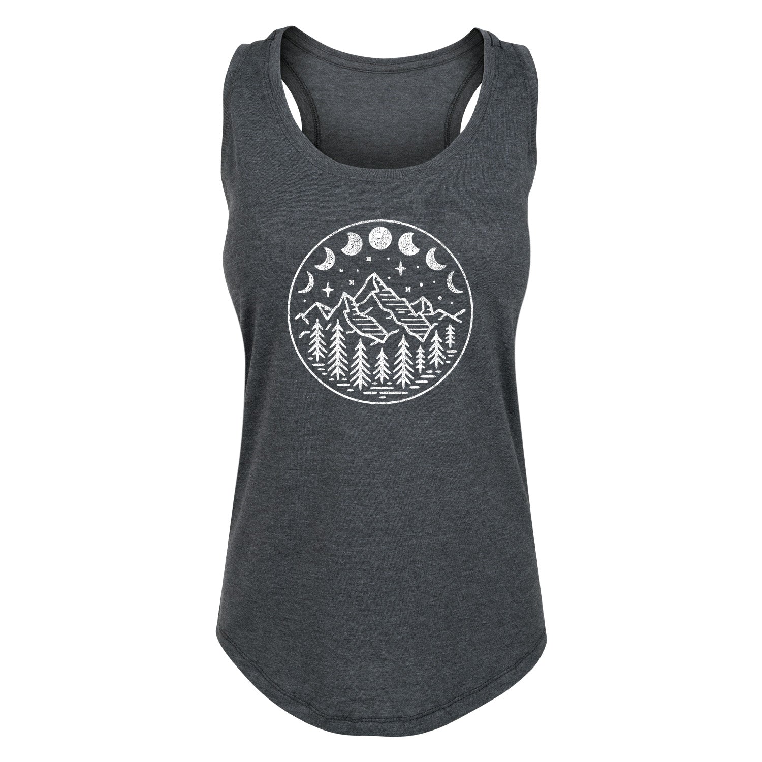 Instant Message - Celestial Mountains Moon Phases - Women's Racerback Tank