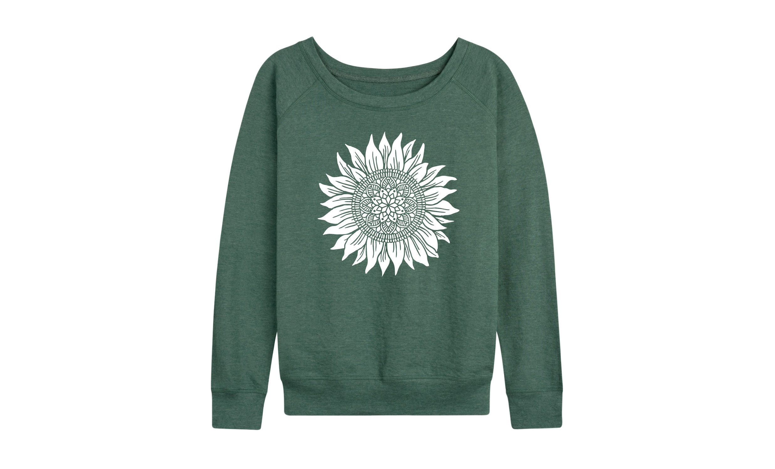 Instant Message - Decorative Daisy - Women's French Terry Long Sleeve Pullover