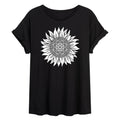 Instant Message - Decorative Daisy - Juniors Oversized Graphic T-shirt