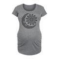Instant Message - Decorative Sun Moon - Maternity Scoop Neck Tee