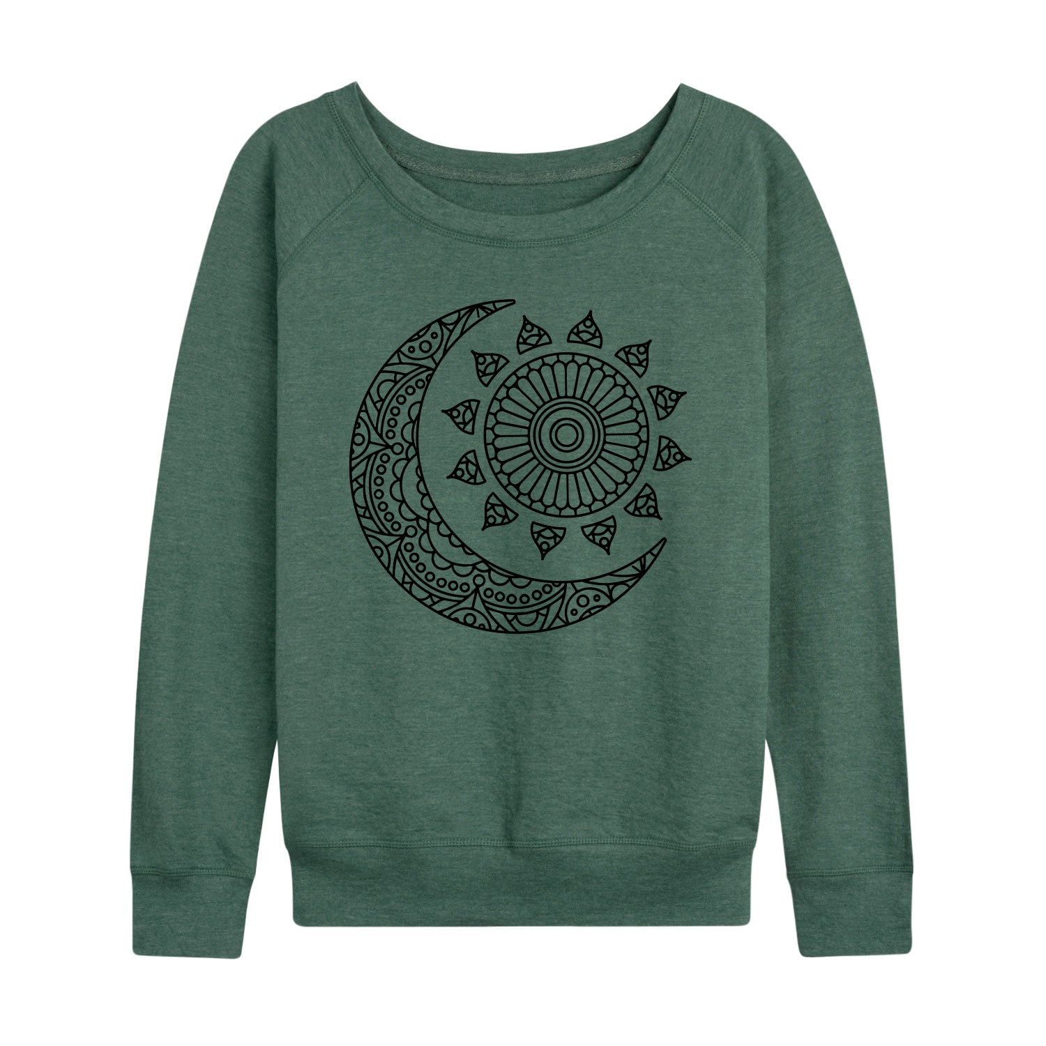 Instant Message - Decorative Sun Moon - Women's French Terry Long Sleeve Pullover
