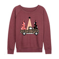 Instant Message - Cheetah Print Truck- Women's French Terry Long Sleeve Pullover