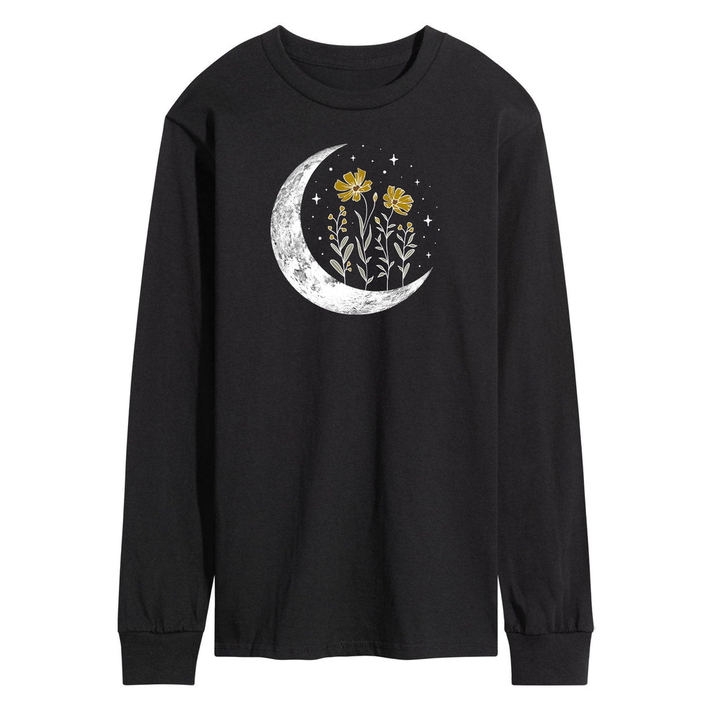 Instant Message - Floral Moon - Men's Long Sleeve Graphic T-shirt