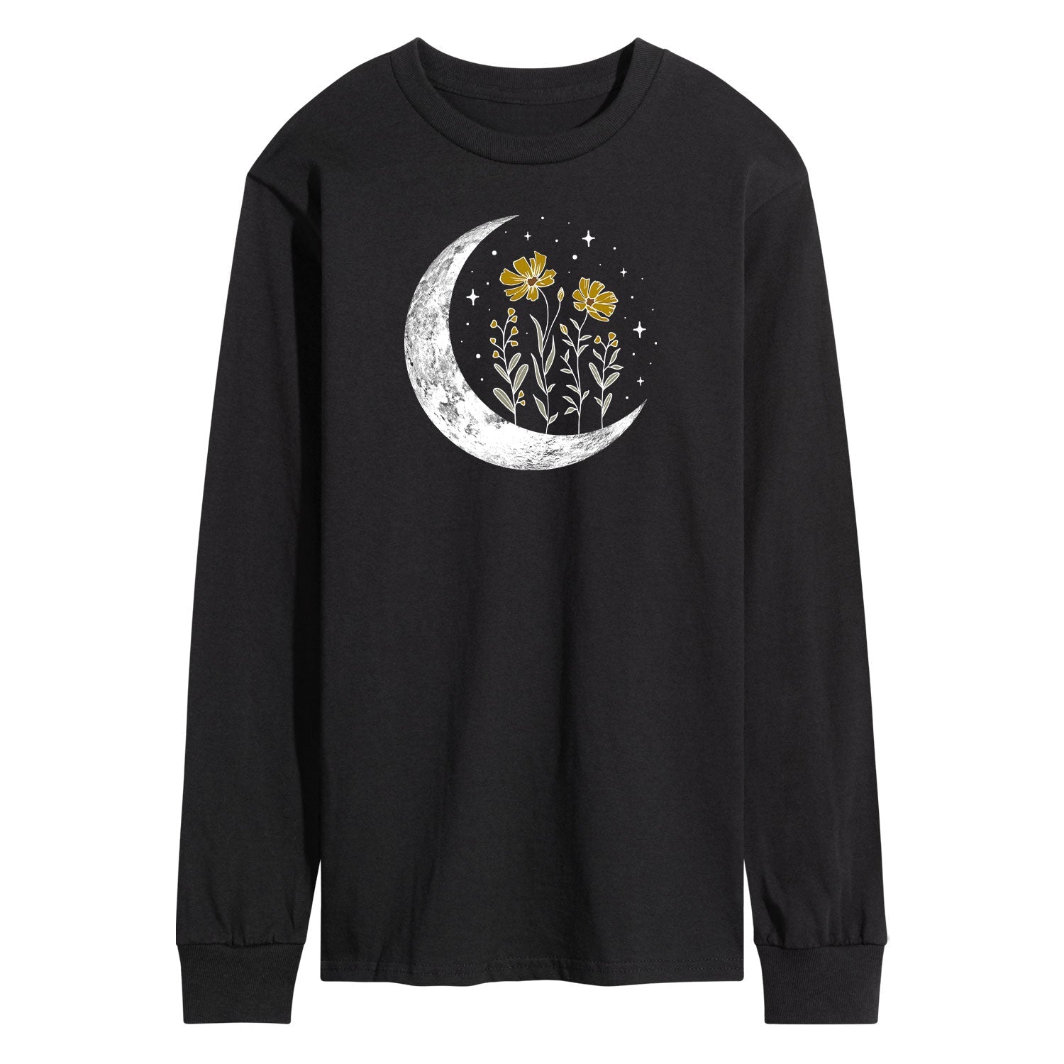 Instant Message - Floral Moon - Men's Long Sleeve Graphic T-shirt