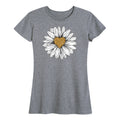 Instant Message - Leopard Print Heart Daisy - Women's Short Sleeve Graphic T-Shirt