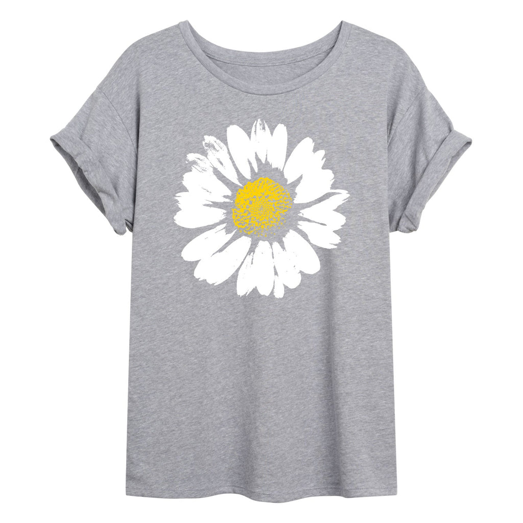 Instant Message - Big Daisy - Juniors Oversized Graphic T-shirt