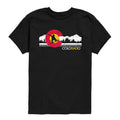 Instant Message - Colorado Flag Snowboarder - Youth Short Sleeve Graphic T-shirt