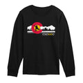 Instant Message - Colorado Flag Snowboarder - Youth Long Sleeve Graphic T-shirt