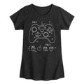 Instant Message - Game Controller Rendering - Youth Girls Short Sleeve T-shirt