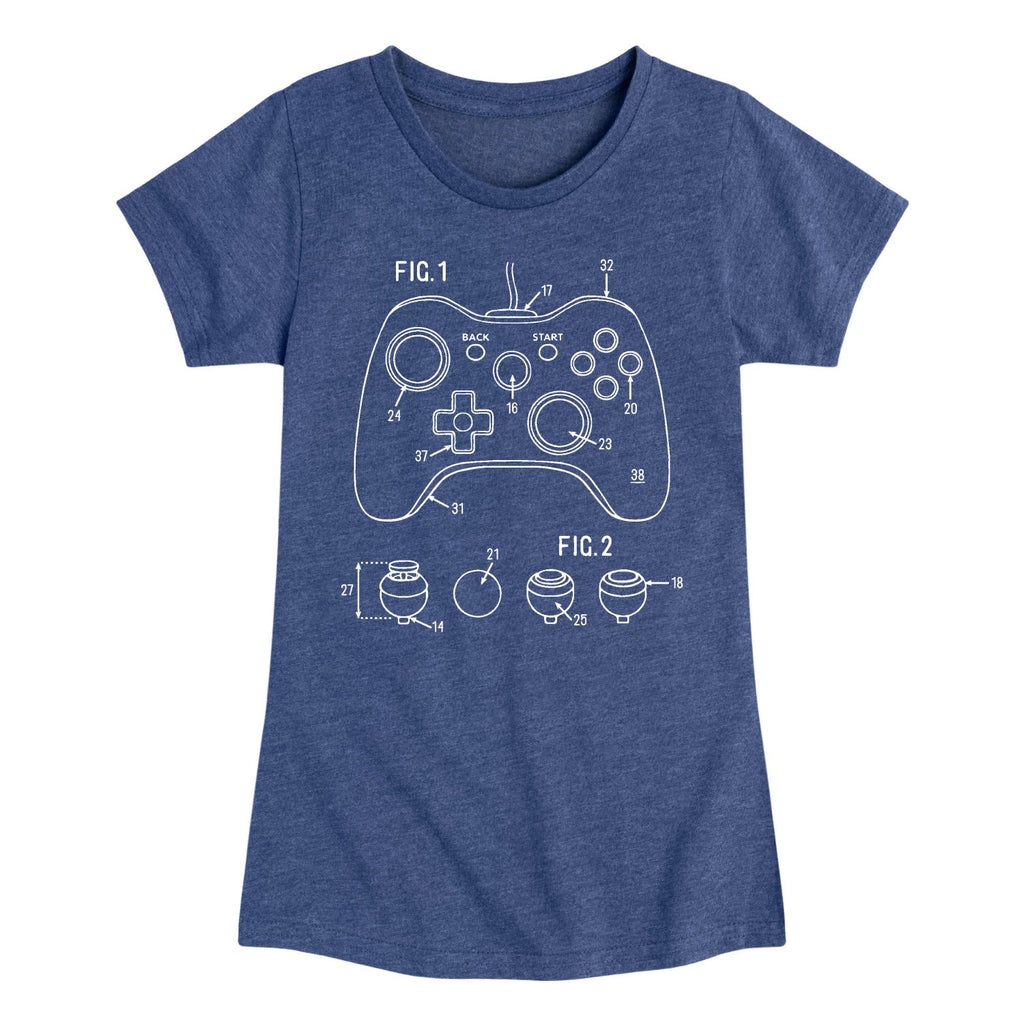 Instant Message - Game Controller Rendering - Youth Girls Short Sleeve T-shirt