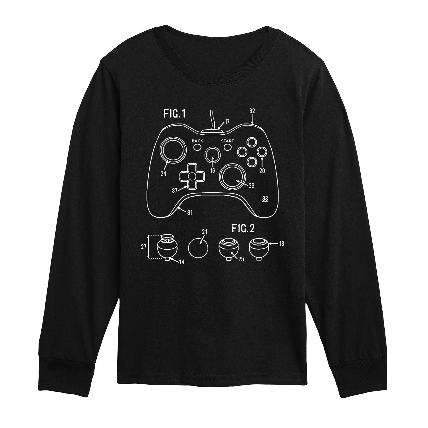 Instant Message - Game Controller Rendering - Youth Long Sleeve Graphic T-shirt
