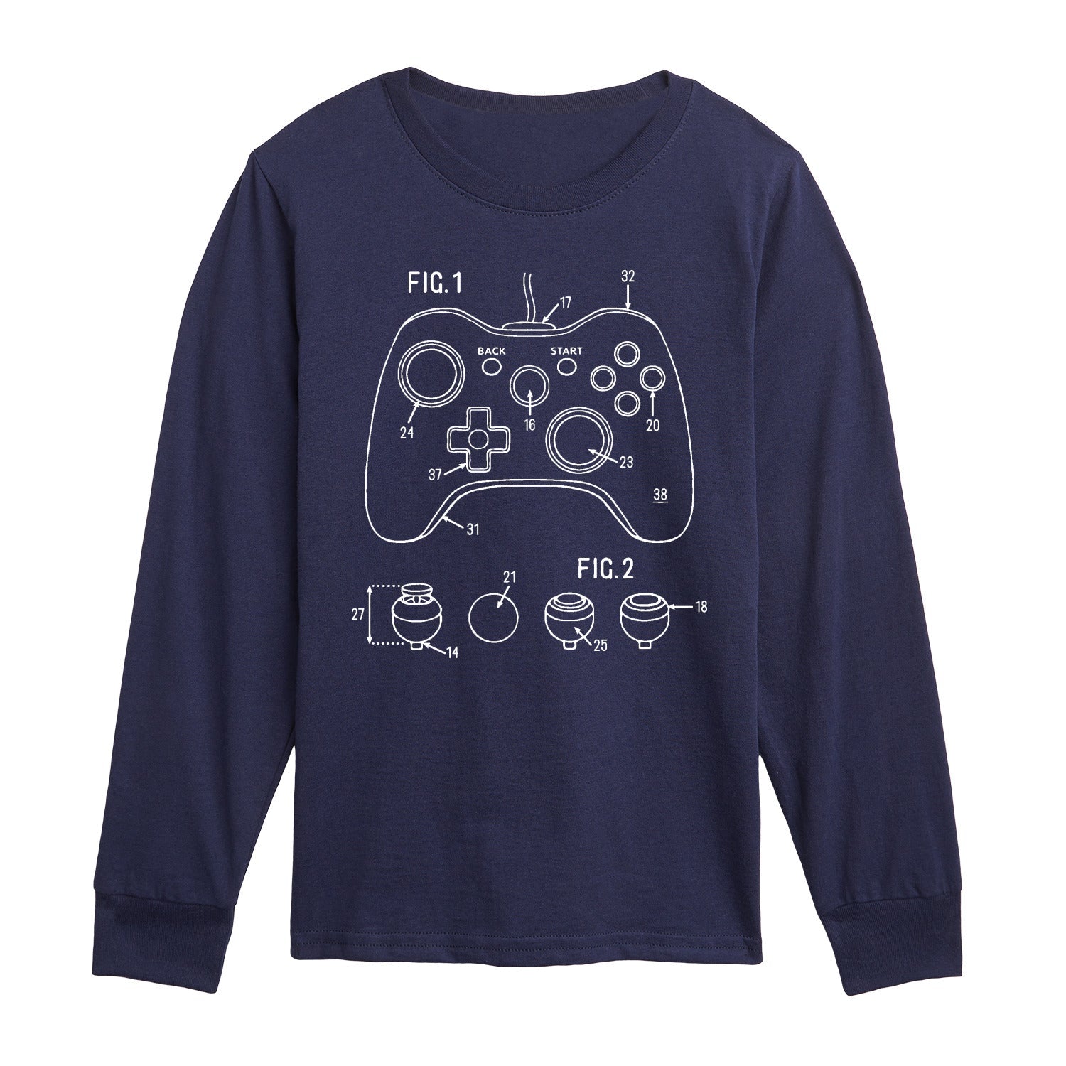 Instant Message - Game Controller Rendering - Youth Long Sleeve Graphic T-shirt