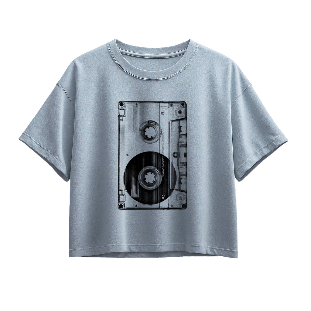 Instant Message - Big Cassette Tape - Youth Girl Short Sleeve Boxy Tee