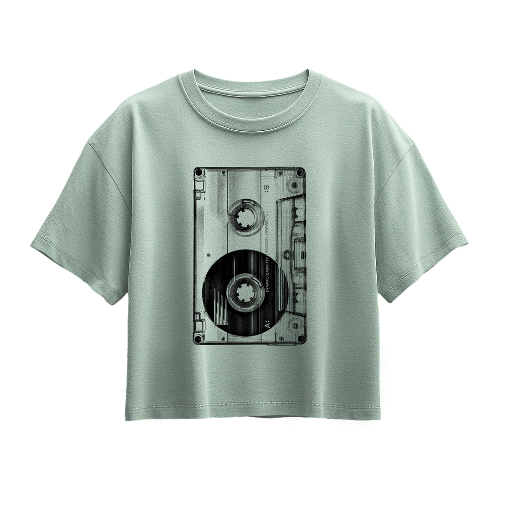 Instant Message - Big Cassette Tape - Youth Girl Short Sleeve Boxy Tee