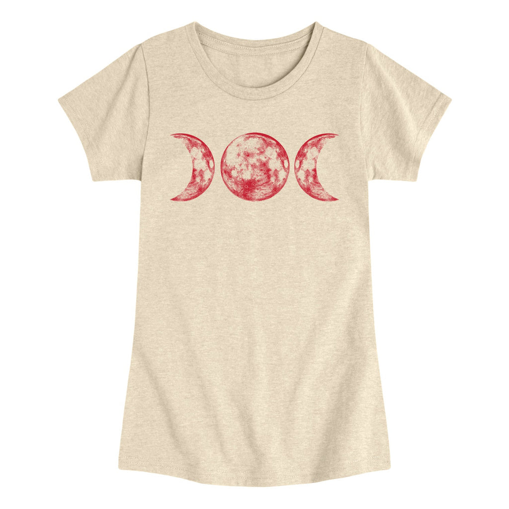 Instant Message - Scarlet Red Moon - Youth Girls Short Sleeve T-shirt