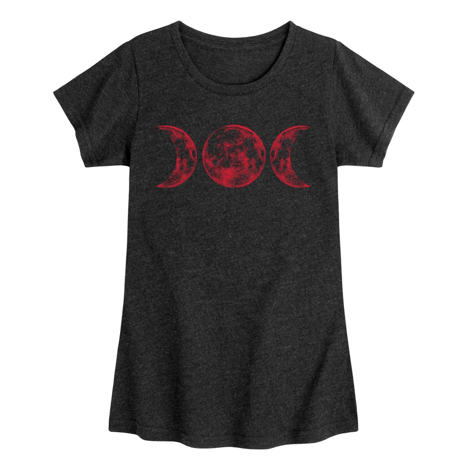 Instant Message - Scarlet Red Moon - Youth Girls Short Sleeve T-shirt