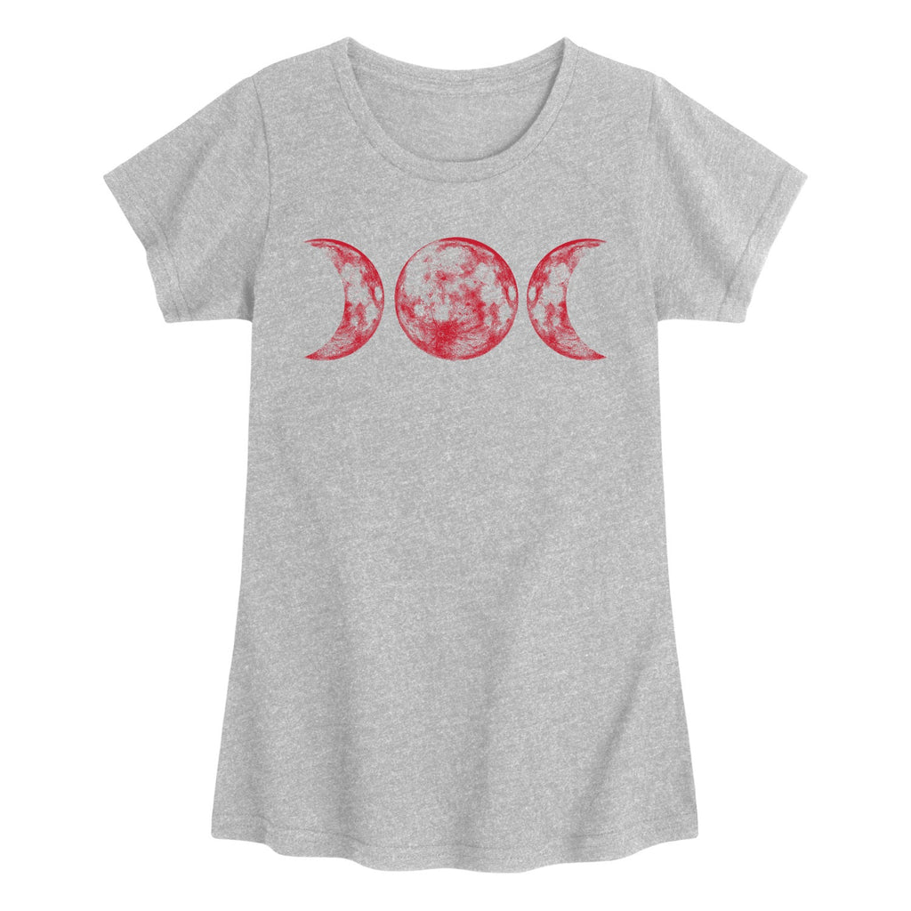 Instant Message - Scarlet Red Moon - Youth Girls Short Sleeve T-shirt
