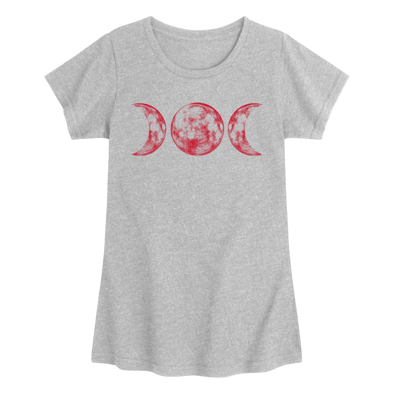 Instant Message - Scarlet Red Moon - Youth Girls Short Sleeve T-shirt