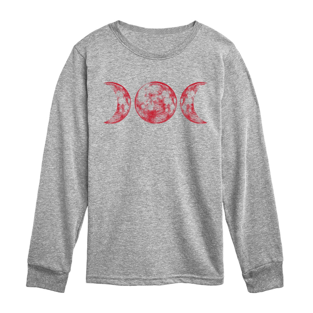 Instant Message - Scarlet Red Moon - Youth Long Sleeve Graphic T-shirt