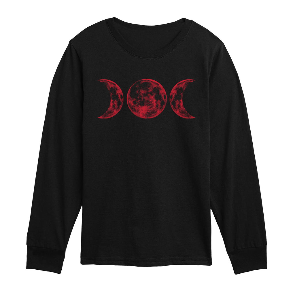 Instant Message - Scarlet Red Moon - Youth Long Sleeve Graphic T-shirt