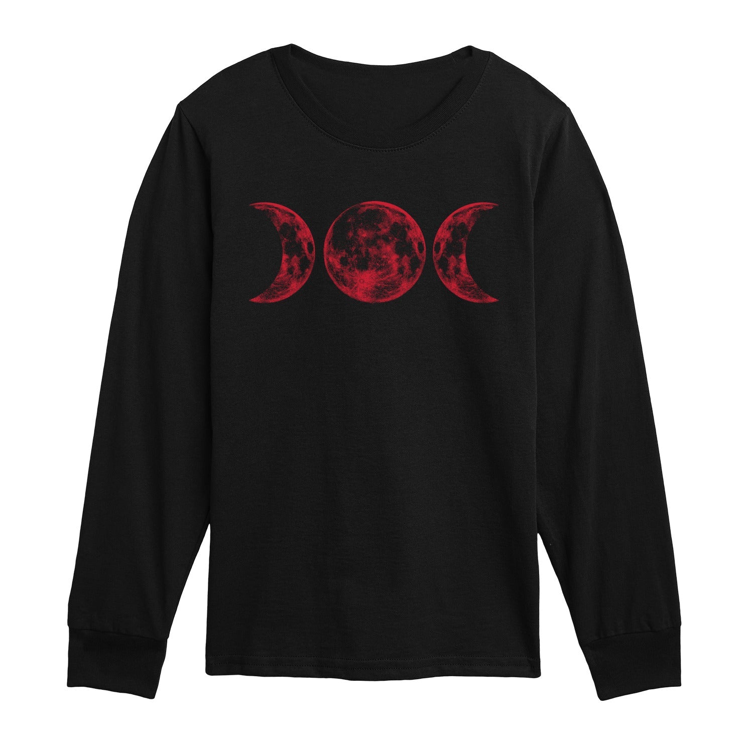 Instant Message - Scarlet Red Moon - Youth Long Sleeve Graphic T-shirt